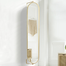 Gold Claire Oval Swivel Mirror with Pinboard