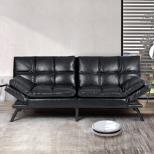 Olarp 3 Seater PU Leather Sofa Bed