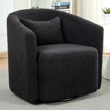 Edgar Faux Sherpa Swivel Armchair