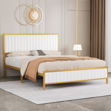 Juniper Faux Leather Platform Bed