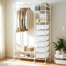 Drevan 3 Shelf Clothing Rack with Storage
