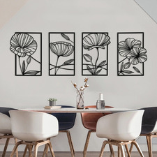 4 Piece Wynric Lotus Flower Wall Accent Set