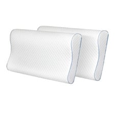 White Sorell Memory Foam Neck Contour Pillows (Set of 2)