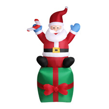 Santa & Gift Bag LED Inflatable Christmas Decoration