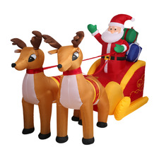 Santa & Deer LED Inflatable Christmas Decoration