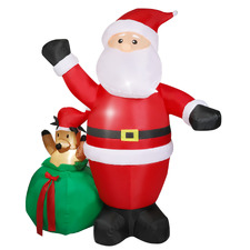 Santa & Kangaroo LED Inflatable Christmas Decoration