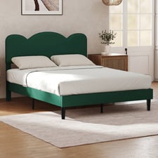 Green Kyler Upholstered Queen Bed Frame