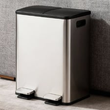 Zora 60L Stainless Steel Dual Bucket Rubbish Bin