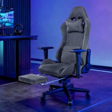 Thira Faux Suede Gaming Office Chair with Footrest