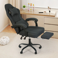 Rinae Faux Leather Gaming Office Chair with Footrest
