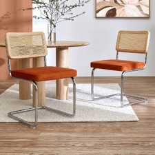 Rene Cesca Replica Velvet Cantilever Dining Chairs (Set of 2)