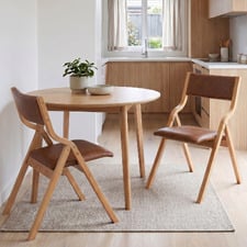 Vasilis PU Leather Foldable Dining Chairs (Set of 2)