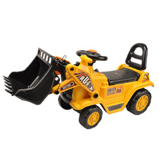 Kids' Yellow Push-Along Ride-On Digger