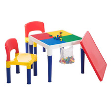 Gem Toys Table & Chairs Set with Building Blocks