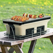 Hibachi Tabletop BBQ Grill with Tongs
