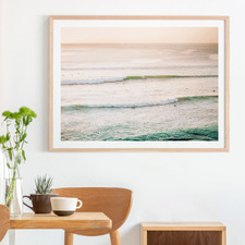 Oceanside Sunset Framed Paper Print Wall Art