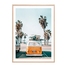 Surf Van Framed Paper Print Wall Art