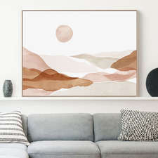 Watercolour Hills Framed Canvas Wall Art