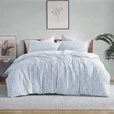 Blue Stripe Frankie Quilt Cover Set