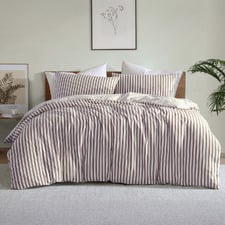 Pomegranite Stripe Frankie Quilt Cover Set