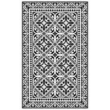 Black & White Fleur de Lys Vinyl Floor Mat