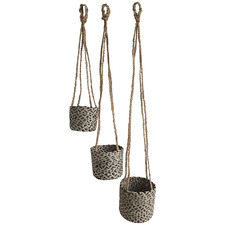 3 Piece Jigger Jute Hanging Pot Planter Set