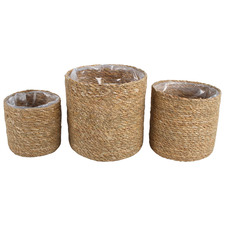 3 Piece Coffs Lined Seagrass Basket Set