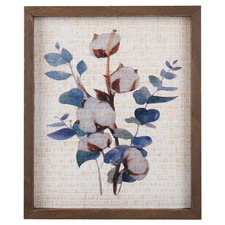 Delilah Cotton Eucalyptus Framed Wooden Wall Art