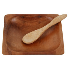 2 Piece Antonine 10cm Wooden Tapas Plate & Spoon Set