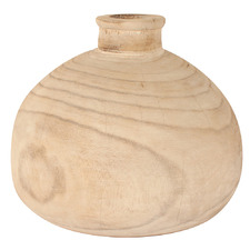 White Taman Paulownia Wood Vase
