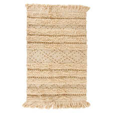 Cream Clara Macrame Cotton Rug