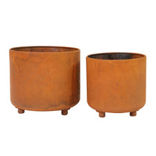 2 Piece Yamba Cast Iron Footed Planter Set