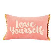 Pink Bayla Embroidered Cotton-Blend Cushion