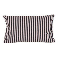 Striped Macha Cotton-Blend Lumbar Cushion