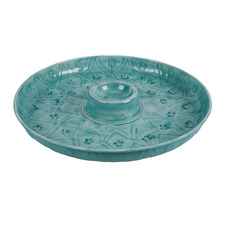 Turquoise Roe 36cm Chip & Dip Bowl