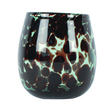 13cm Arlo Leopard Print Glass Vase