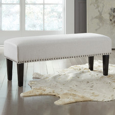 White Cassie Upholstered Bench