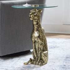 Clayton Leopard Aluminium Side Table