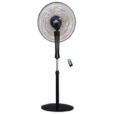 Black Pedestal Fan with Remote Control
