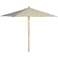 3m Taupe & White Striped Coastal Market Umbrella