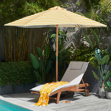 3m Yellow & White Striped Sunny Marbella Market Umbrella