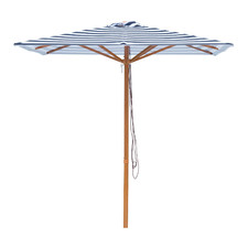 2m Stripe Timber-look Square Market Umbrella