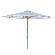 3m Striped Timber-Look Aluminium Market Umbrella