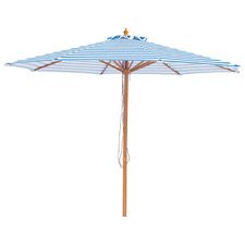 3m Blue & White Daydream Wood Umbrella