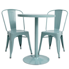 2 Seater Tolix Replica Steel Outdoor Bistro Set