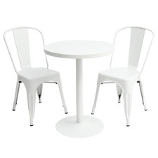 2 Seater Tolix Replica Steel Outdoor Bistro Set