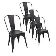 Tolix Replica Steel Dining Chairs (Set of 4)