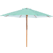 3m Striped Timber-Look Aluminium Market Umbrella