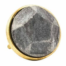 Marble & Brass Pentagon Knob