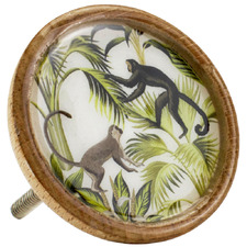 Savanna Monkeys Mango Wood & Acrylic Cabinet Knob